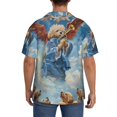 thumbnail image 3 of Rateoe Dog Angel Ascension Print Mens Front Pocket Hawaiian Shirts Casual Shirts Short Sleeve Button Down Beach Tropical Shirts-XX-Large, 3 of 5