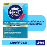 Alka-Seltzer Cold, Cold & Mucus Congestion Max Strength Fast Gels, 24 Count