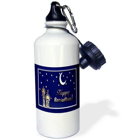

3dRose Ramadan Temples with Blue Sky Stars and Moon Sports Water Bottle 21oz
