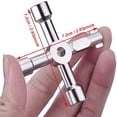 thumbnail image 5 of Jinsinto 4 Way Multifunction Utility Key for Electric Water Gas Box Medicine Cabinet Opening Key, Silver, 5 of 5