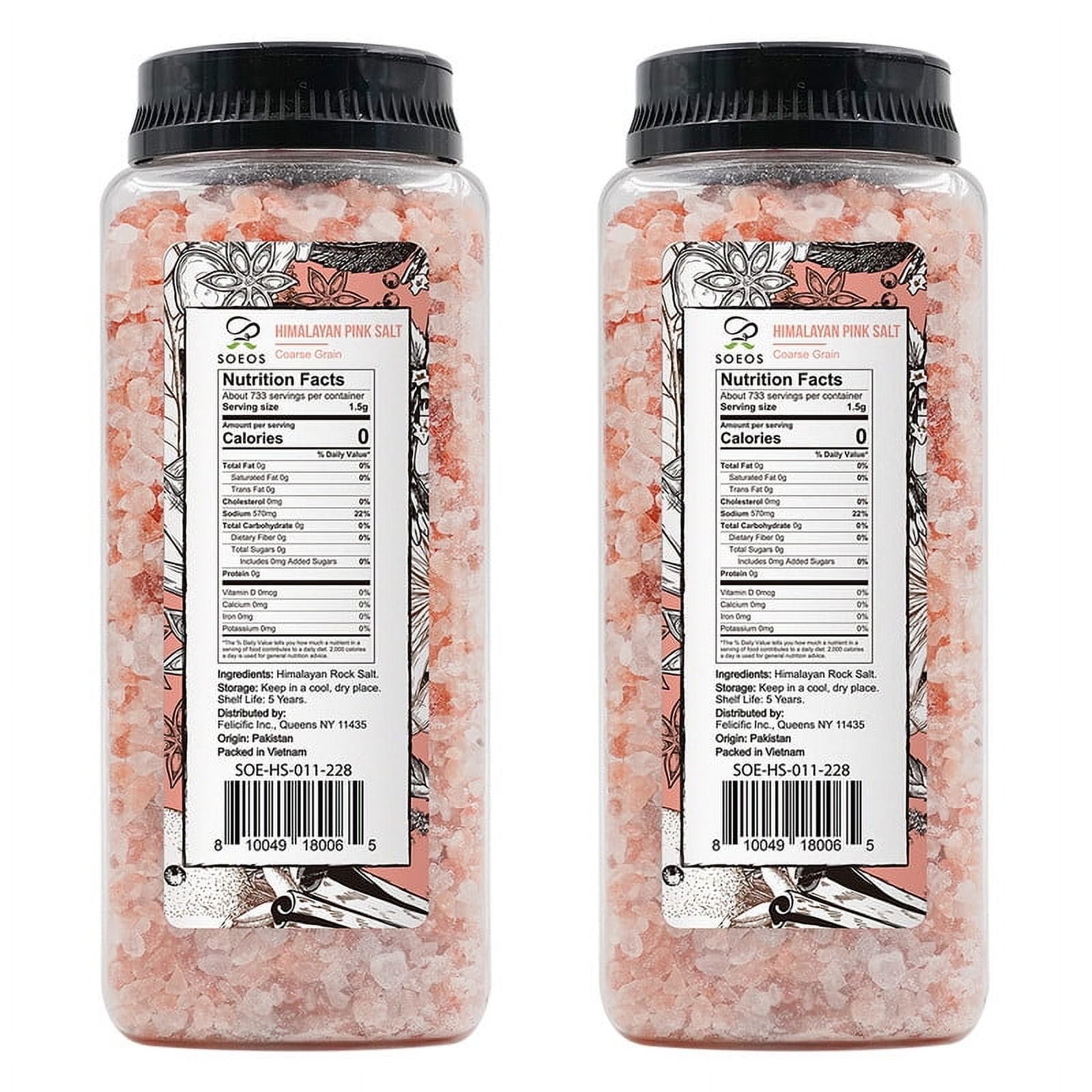 Soeos Himalayan Salt, Coarse Grain, 2.2kg(77.6oz)