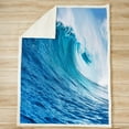thumbnail image 2 of Ocean Wave Fleece Throw Blanket for Bed Sofa Couch Summer Sea Beach Sherpa Blanket Hawaiian Tropical Printed Plush Blanket Microfiber Wave Surfing Fuzzy Blanket Blue 40"x50", 2 of 6