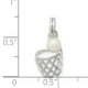 Sterling Silver Simulation de Basket-Ball de Perles en Cerceau Charme QC5128 (15mm x 11mm) – image 3 sur 3