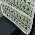 thumbnail image 3 of Floral Microwave Oven Cover, Clovers Vertical Lines and Dots Irish Traditional Floral Pattern, Water Resistant Organizer with Pockets for Kitchen, 36" x 12", Lime Green Dark Green, by Ambesonne, 3 of 4