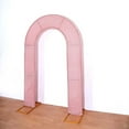 thumbnail image 4 of Efavormart 7ft Blush Rose Gold Shimmer Tinsel Spandex Fitted Open Arch Backdrop Cover, Double-Sided U-Shaped Wedding Arch Slipcover, 4 of 11