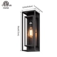 thumbnail image 4 of Aplique de pared para exteriores Mirrea, 18 pulgadas, negro mate, impermeable, juego de 2, 4 of 6