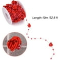 thumbnail image 2 of ZOUSSIQI Rose Beaded Ribbons, 32.8ft/roll Artificial Rose Pearl Wire Beads Fabric Ribbon Beads Chain Ribbon Pearls Flower Trim for Adornment(Red) CA919-27779, 2 of 8