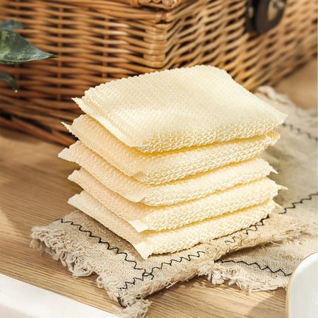 5 pcs Super Absorbent Reusable Dishwashing Cloth Towel Multi-Purpose Kitchen Cleaning Scrubber for Dishes Counter Sink Fast Drying Lint Free Microfiber Sponge Brush and Pot Scrubber Pad Set