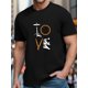 thumbnail image 1 of LOVE Drum Set Print Short Sleeved T-shirt, Casual Comfy Versatile Tee Top, Men's Leisure Everyday Spring/Summer Clothing, 1 of 6