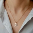 thumbnail image 4 of TURANDOSS Old English Initial Necklace for Women, Dainty Gothic Letter Necklace Old English Jewelry 14k Gold Plated Tiny Letter Necklace Initial Necklace Gifts for Women, 4 of 6