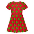 thumbnail image 4 of Robes Décontractées pour Filles Tout-Petits Été Imprimé à Pois Col Rond Manches Courtes Ajustée Robe de Plage Mode, Rouge, 4-5 Ans, 4 of 4