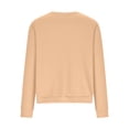 thumbnail image 4 of Craaazy Women's Long Sleeve Waffle Knit Top Solid Color Crewneck Pullover Loose Fit Button Detail Casual Comfort Shirt Gifts, 4 of 9