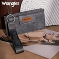 thumbnail image 4 of Wrangler Minimalist Wristlet Wallet with Phone Slot & RFID Protection & Smooth Zipper, Gray, 4 of 7