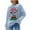 Light Blue, variant on Karight Ugly Christmas Sweaters for Women, Santa Graphic Crewneck Long Sleeves Knit Pullover Tops Soft Warm Sweatshirts