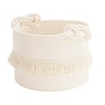 thumbnail image 1 of CherryNow Cestas de almacenamiento tejidas pequeñas, cesta decorativa de cuerda de algodón para mantas de pañales, revistas y llaves, linda decoración de guardería con borlas, contenedor de almacenami, 1 of 1
