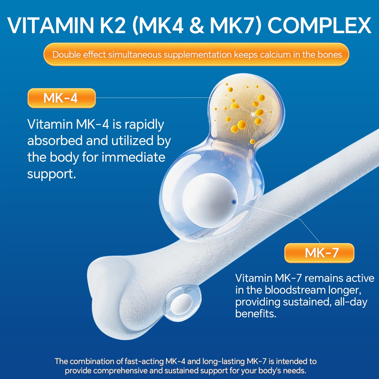 Liife Calcium Vitamin D3 K2(MK7+MK4) 1000 IU, 120 Coconut Oil Softgels - Contains Algae - Supports Bone Health, Joint Support, and Cardiovascular Health - Gluten-Free, Non-GMO