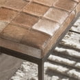 thumbnail image 3 of Pemberly Row Transitional Leather Hide Ottoman Bench in Blond, 3 of 7