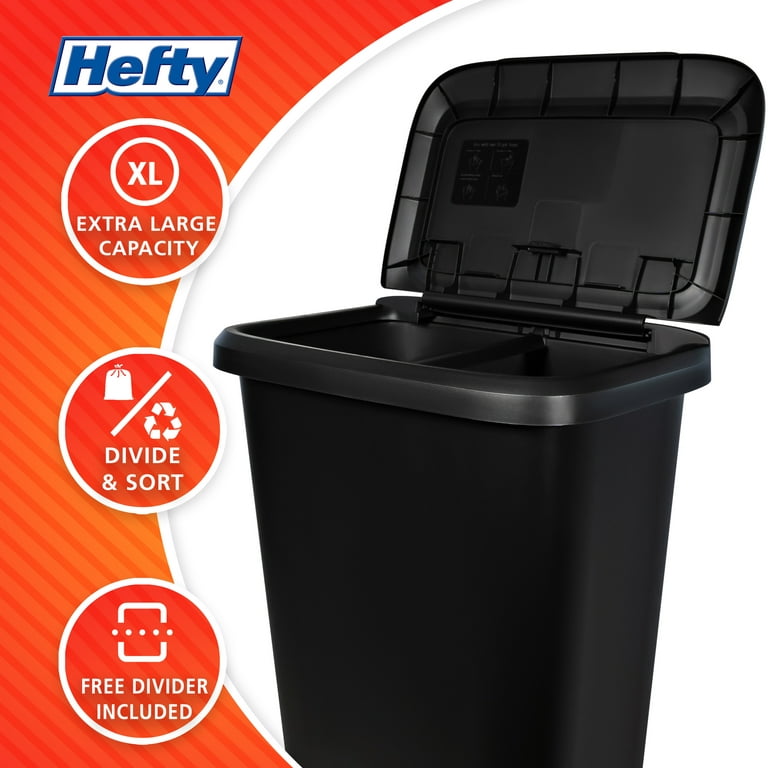 Hefty 20.4 gal. XL Dual Function Trash Can - Divider / Holder