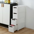 thumbnail image 1 of 4-Tire Rolling Cart Organizer Unit With Wheels Narrow Slim Container Storage Cabinet For Bathroom Bedroom, 1 of 10