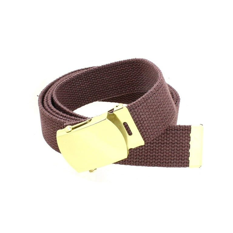Canvas Web Belt Military Style with Brass Buckle and Tip 54 Long Many  Colors (Black) : : Clothing, Shoes & Accessories