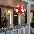 thumbnail image 6 of 2 Pcs Christmas Hanging Baskets for Outdoors, Artificial Poinsettia Flowers with Rose UV Resistant Winter Hanging Baskets for Front Door, Patio, Garden, Outdoor Christmas Porch Decorations, 6 of 7