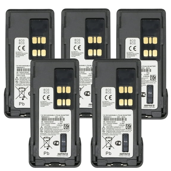 IMPRES Battery PMNN4491 For Motorola GP3338DLKP SRX2200 XPR7550e XPR7580e 2100mAh 5PCS