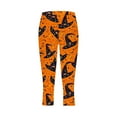 thumbnail image 5 of FAWUUDO Women's Halloween Capris Leggings Stretchy Printed Legging Tights Multicolor, 5 of 5