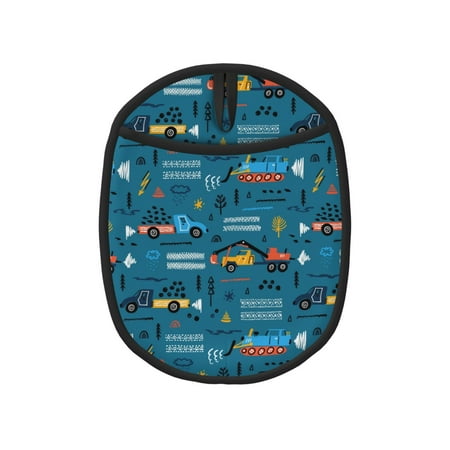 

Pofeuu Construction Trucks Print Silicone Pot Mat Mitten With Hanging Loop Heat Resistant Oven Mitts Non-Slip Bbq Baking Smoking Potholders