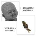 thumbnail image 3 of FRCOLOR 2pcs Sandstone Mini Fisherman Boy Figurines Garden Statue Ornament For Fish Tank Aquarium Fisherman Ornament Fisherman Statue, 3 of 8