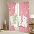 thumbnail image 3 of Manfei Cute White Cat Black Out Curtains for Teen, Dreamy Stars Print Curtains Pack of 2 (42x63 Each), Kawaii Cartoon Kitten Bedroom Curtains, Curtains and Drapes Room Decor, 3 of 6