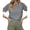 Gray, variant on Summer Short Sleeve Solid Color Casual Women Leisure Basic T Shirt
