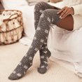 thumbnail image 2 of Rdhnmea Women's Christmas Thigh High Socks Cable Knit Over the Knee Boot Socks Xmas Snowflake Print Long Stockings Winter Warm Leg Warmers, 2 of 5