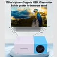 thumbnail image 4 of Mini Proyector Portátil De 1080p, Proyector De Viajes Pequeños De Brillo De 200 Lm, Suministro De Energía 5V/2A, Para Entretenimiento En El Hogar,, 4 of 7