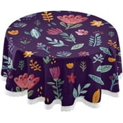 SKYSONIC Leaf Round Tablecloth 60 inch Waterproof Tablecloth Stain Resistant and Wrinkle Decorative Patio Table Cloths for Kitchen Dinning Room Party Home Garden Picnic