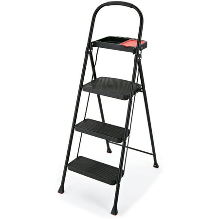 Rubbermaid RMS-3T 3-Step Steel Step Stool with Project Tray, 225-pound