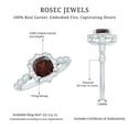 thumbnail image 5 of Rosec Jewels Real Garnet Vintage Inspired Engagement Ring - Cushion Cut Garnet and Diamond Halo Ring - with Jewelry Box, 14K Yellow Gold, US 8.50, 5 of 9