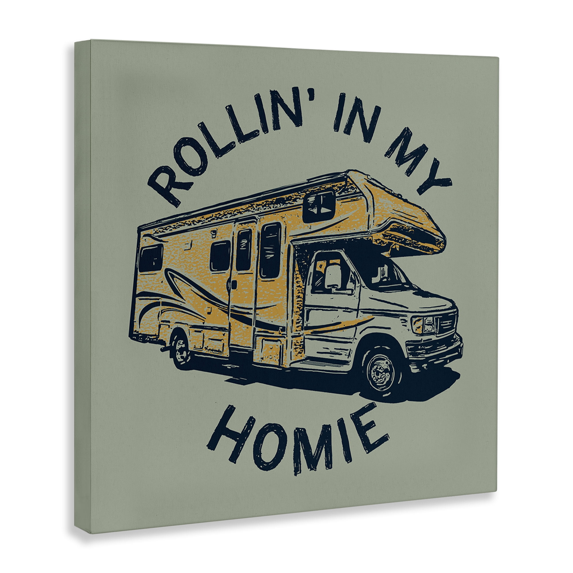 Stupell Industries Rollin' In My Homie Transportation Painting Gallery Wrapped Canvas Art Print Wall Art, 36 x 36