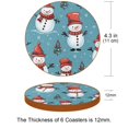 thumbnail image 3 of Christmas 6PCS Round Coasters, Microfiber Leather Drink Coasters Set of 6, 11x11 cm/4.3x4.3 in Absorbent Coaster for Drinks, Cup Coaster for Home and Kitchen Decor, 3 of 6