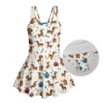 thumbnail image 6 of Uourmeti Cartoon Dachshund Print Girls' One Piece Swim Dress - Sleeveless Skirted Bathing Suit with Built-in Liner for Beach & Pool, 6 of 8