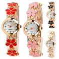 thumbnail image 2 of Women Flower Round Dial Analog Quartz Bracelet Watch Gift, 2 of 5