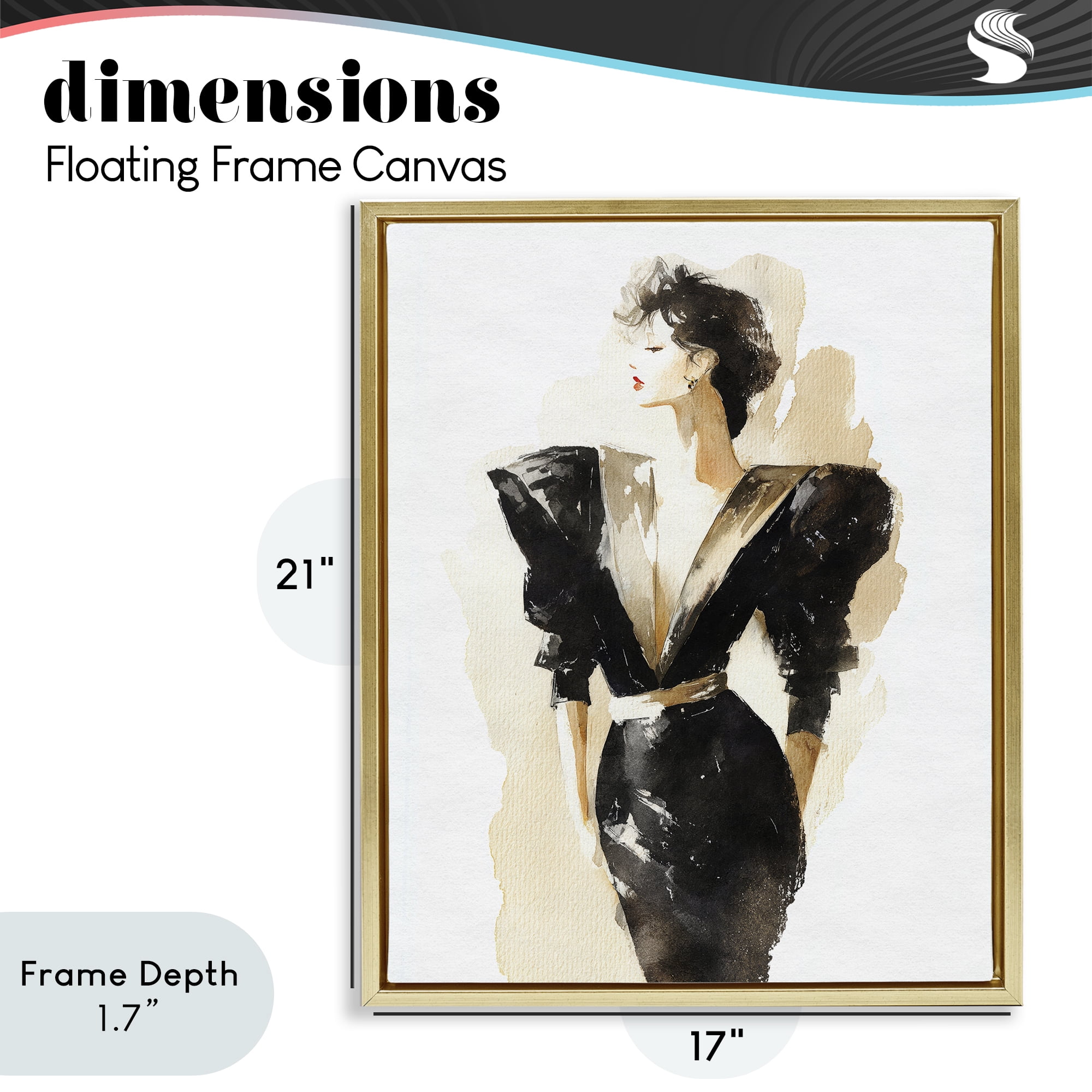 Stupell Industries Timeless Velvet Attitude Gold Framed Floater Canvas Wall Art, design by Svetlana Aleynikova