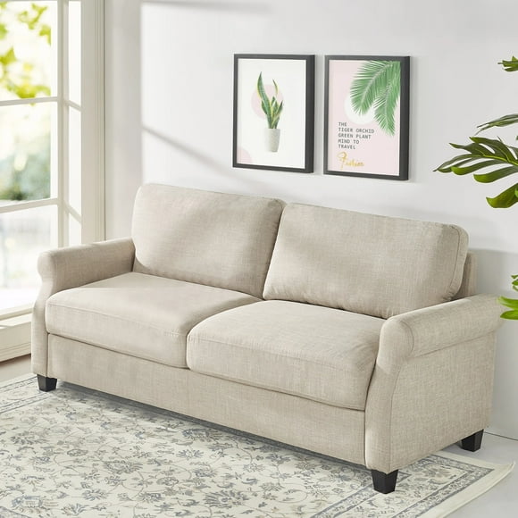 Zinus Josh 3-Seat Upholstered Sofa Couch, Beige