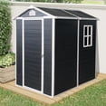 thumbnail image 1 of Remise de Rangement Extérieure en Plastique Noire 4 Pi x 6 Pi - Rangement Durable pour Outils de Jardin, 1 of 8