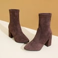 thumbnail image 6 of Elegant Women's Mid Calf Boots for Casual Outfits Featuring Suede Material Round Toe and Block Heel Ideal for Autumn and Winter Comfortable On Design for Versatile Use, 6 of 9