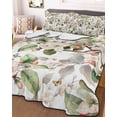 thumbnail image 3 of Quilts Queen Size, Spring Floral Soft Comforter Bedding Set for Bed, Green Botanical Flowers Watercolor Lightweight Quilted Bedspread with Pillow Cover(2 Pieces) for All Season, 90x96 Inch, 3 of 6