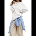 thumbnail image 3 of Sudadera con Capucha de Cuello Redondo y Forro Extragrande para Mujer, Lindas Camisetas de Larga, Ropa Preppy para Adolescentes (2025) S, 3 of 8