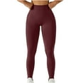 thumbnail image 7 of LYEAA Yoga Leggings Women High Waist Butt Lifting Pants Full Length Workout Elastic Pants Stretch Shapewear Running Fitted Sports Casual Soft Pants Breathable Lightweight Pants Red L, 7 of 7