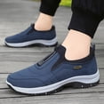 thumbnail image 4 of Men's Waterproof Hiking Shoes Slip On Walking Shoes Orthopedic Arch-Support Trainers - Lightweight Breathable Upper | Cushioned | Non-Slip Rubber Outsole | Outdoor Trail Blue 43, 4 of 7