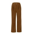 thumbnail image 6 of Dweltoz Wide Leg Corduroy Pants Women 2025 Trendy High Waisted Straight Leg Pant Stretchy Comfy Loose Trousers with Pockets,Light Brown S, 6 of 7