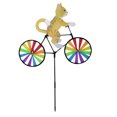 thumbnail image 1 of Animal gato amarillo montando en bicicleta molino de viento de dibujos animados tridimensional decoración de jardín pastoral al aire libre molino de viento 90x50cm, PP, 1 of 12